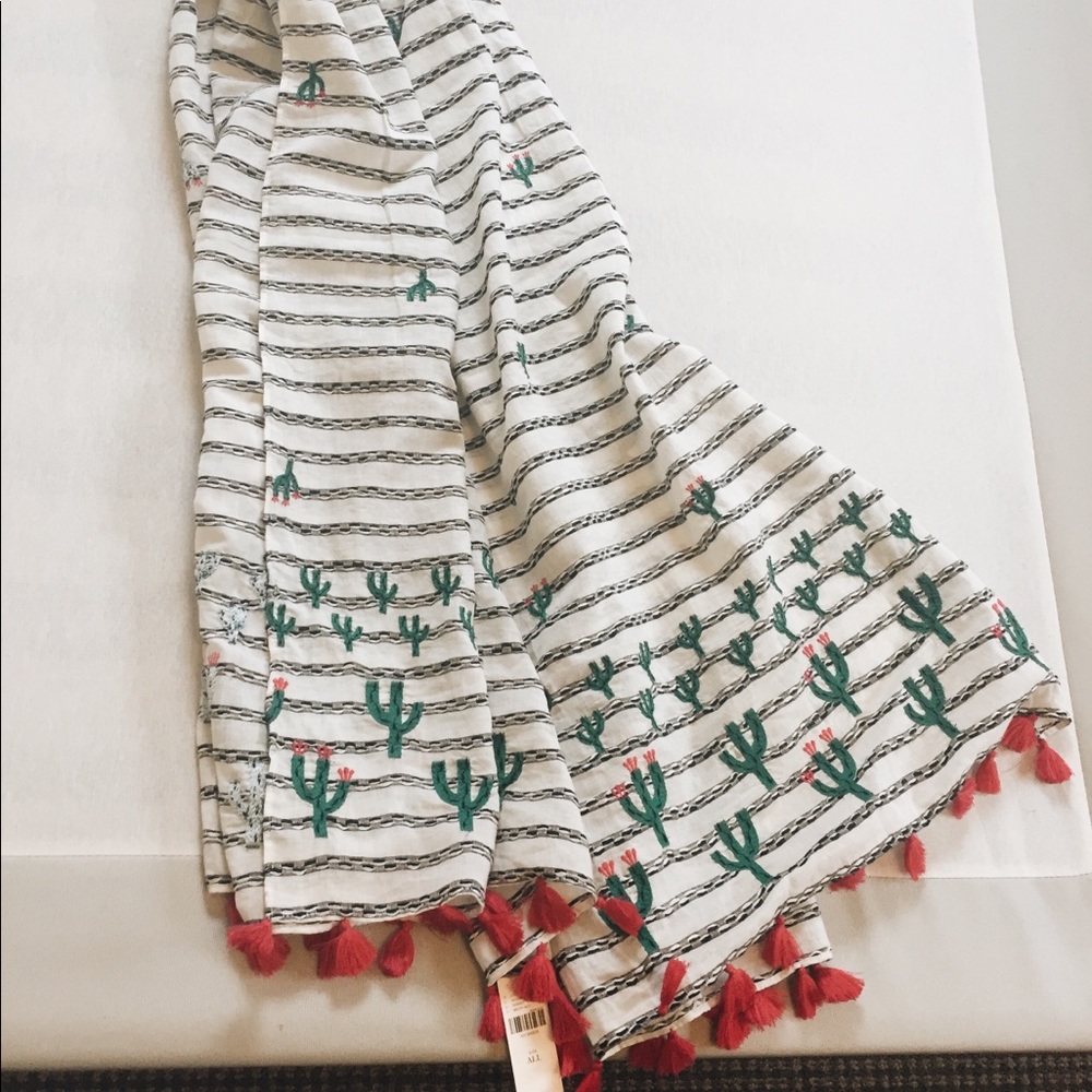 Anthropologie Embroidered Scarf